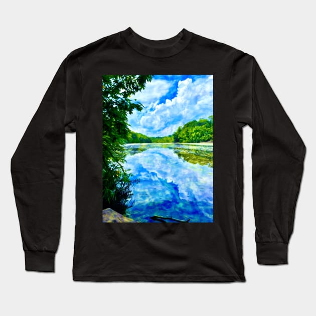 Fluffy Cloud Reflection by Pamela Storch Long Sleeve T-Shirt by Pamela Storch